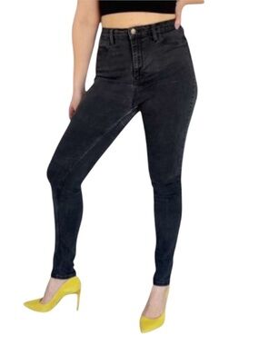 Free People black high rise stretch skinny jeans size waist 31R